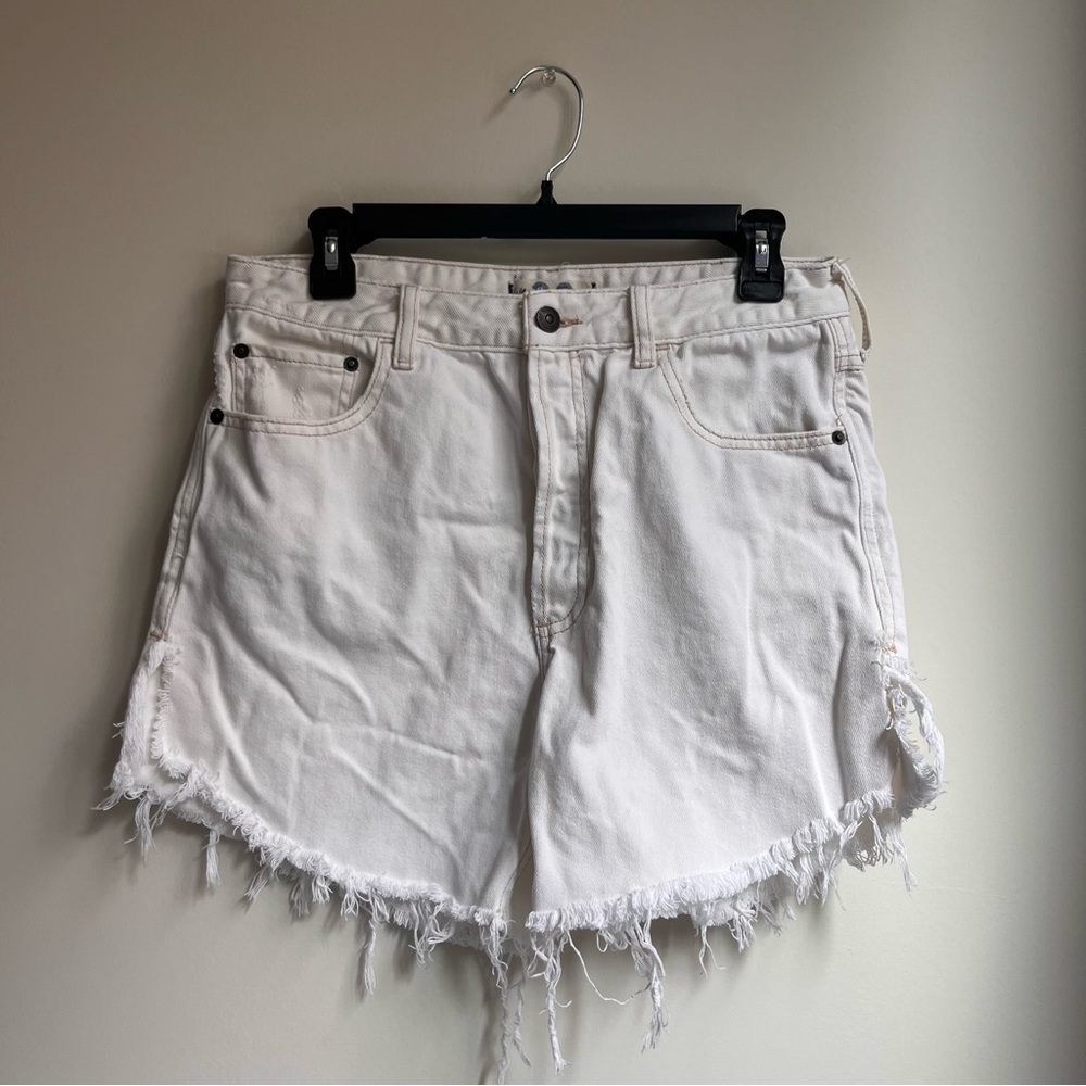 White free people denim shorts
